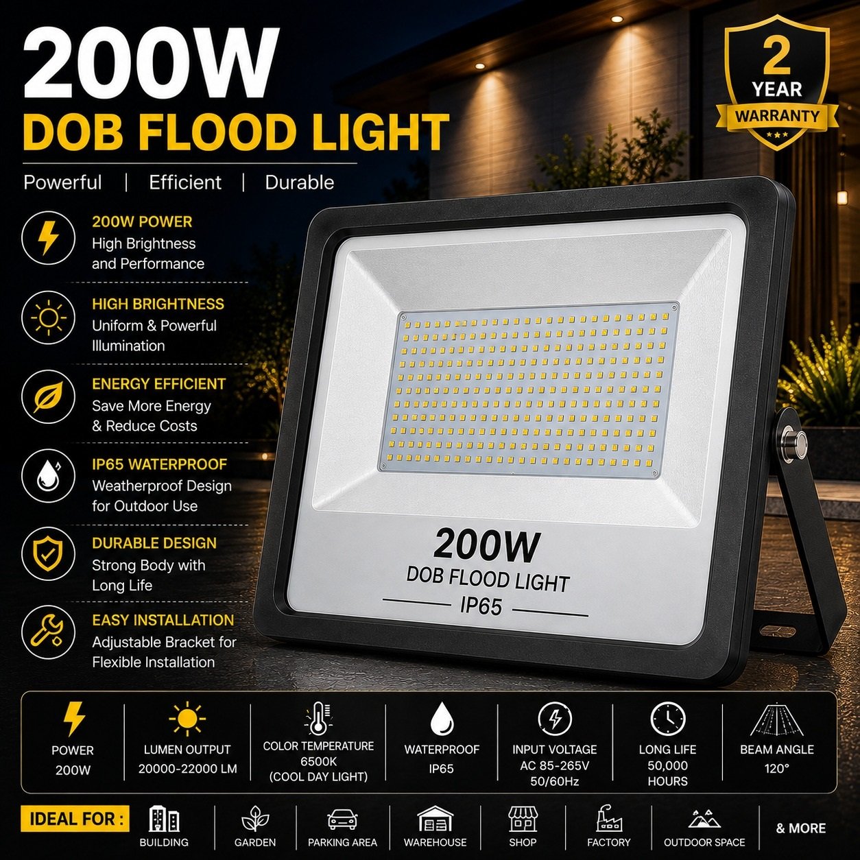 200 DOB Flood Light
