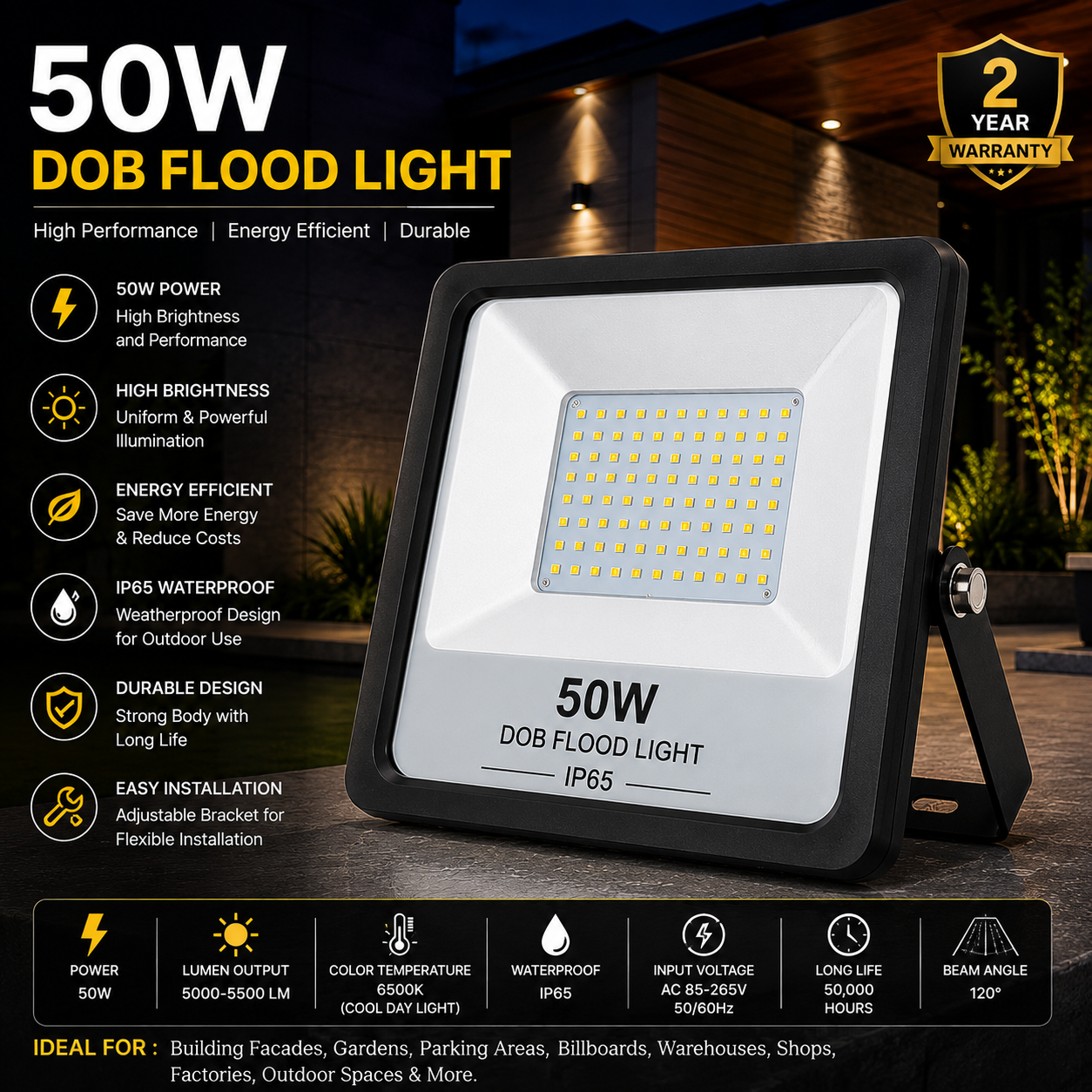 50W DOB Flood Light